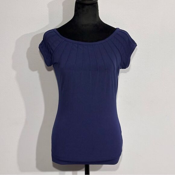 The Limited | Navy Blue Women’s Stretch Polyester Pleated Sleeveless Blouse XS - Picture 1 of 13